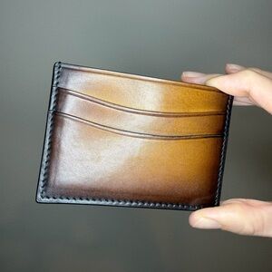 Elegant Brown Genuine Leather Card Holder